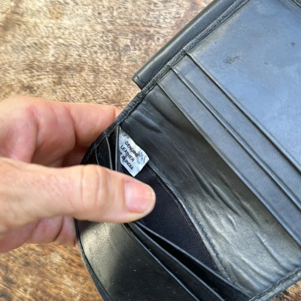 Butter soft black leather billfold wallet